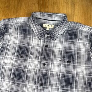 Orvis Short Sleeve Button Down Performance Shirt Mens XL Gray Outdoors Fishing